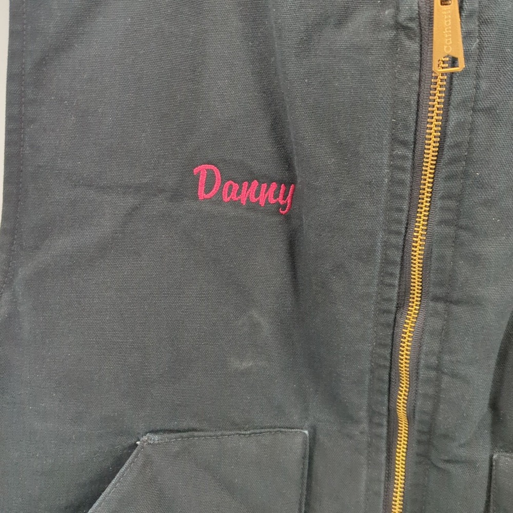 Carhartt Vest Quilt Lined V01 Men 2XL Black Relaxed Fit Company Name Embroidered - Picture 3 of 9